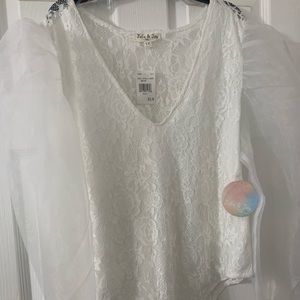 White Plus Size Bodysuit